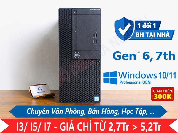 Máy tính đồng bộ Dell Optiplex 3060 MT - 8/9th Gen. Chuyên Văn phòng, Kế toán